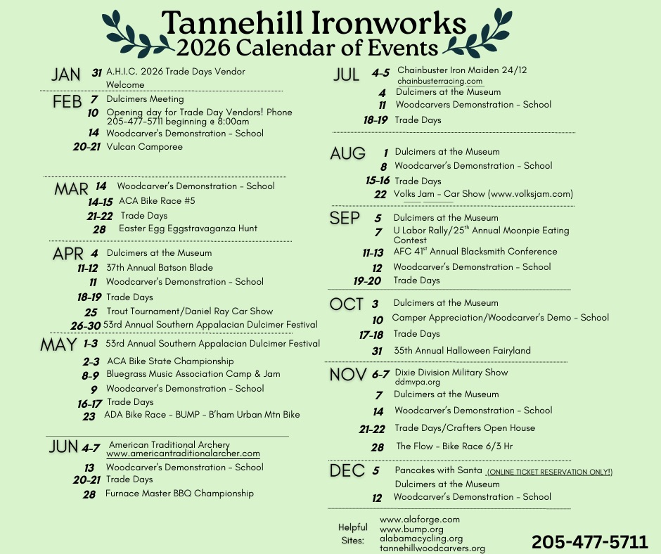 Calendar of Events Tannehill FINAL2 - 2