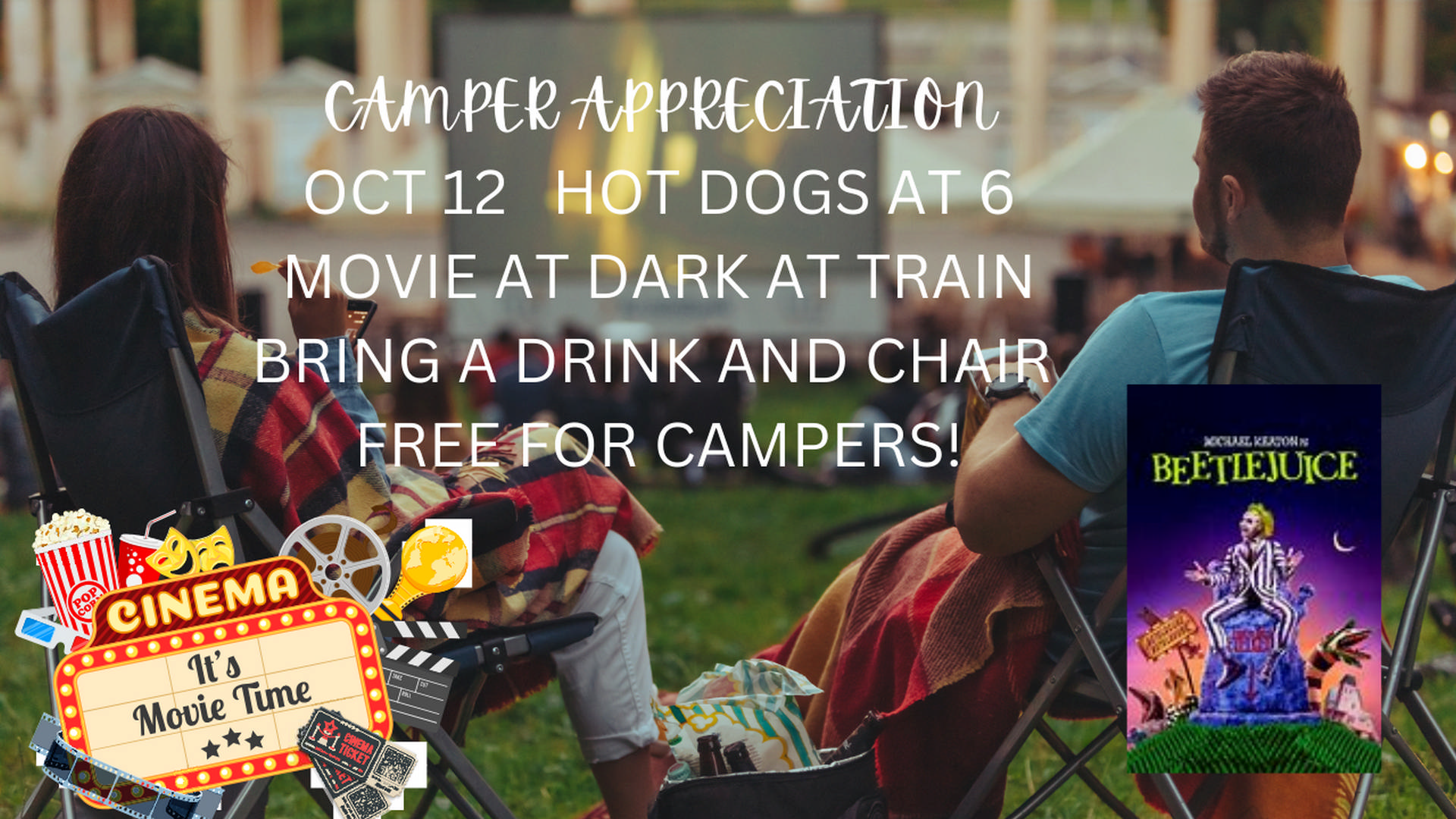 Camper Appreciation Movie at Dark at Tannehill Oct 12 2024