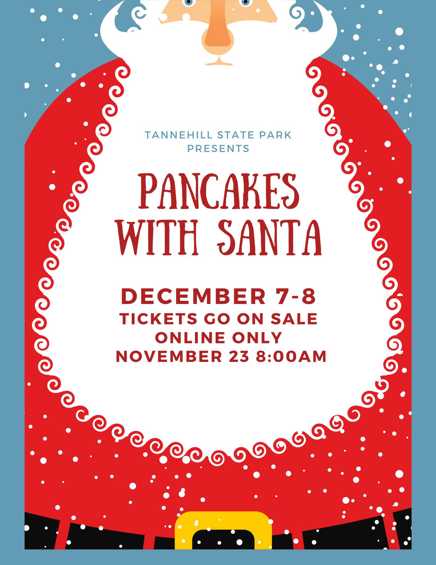 Pancakes with Santa 2024 at Tannehill State Park